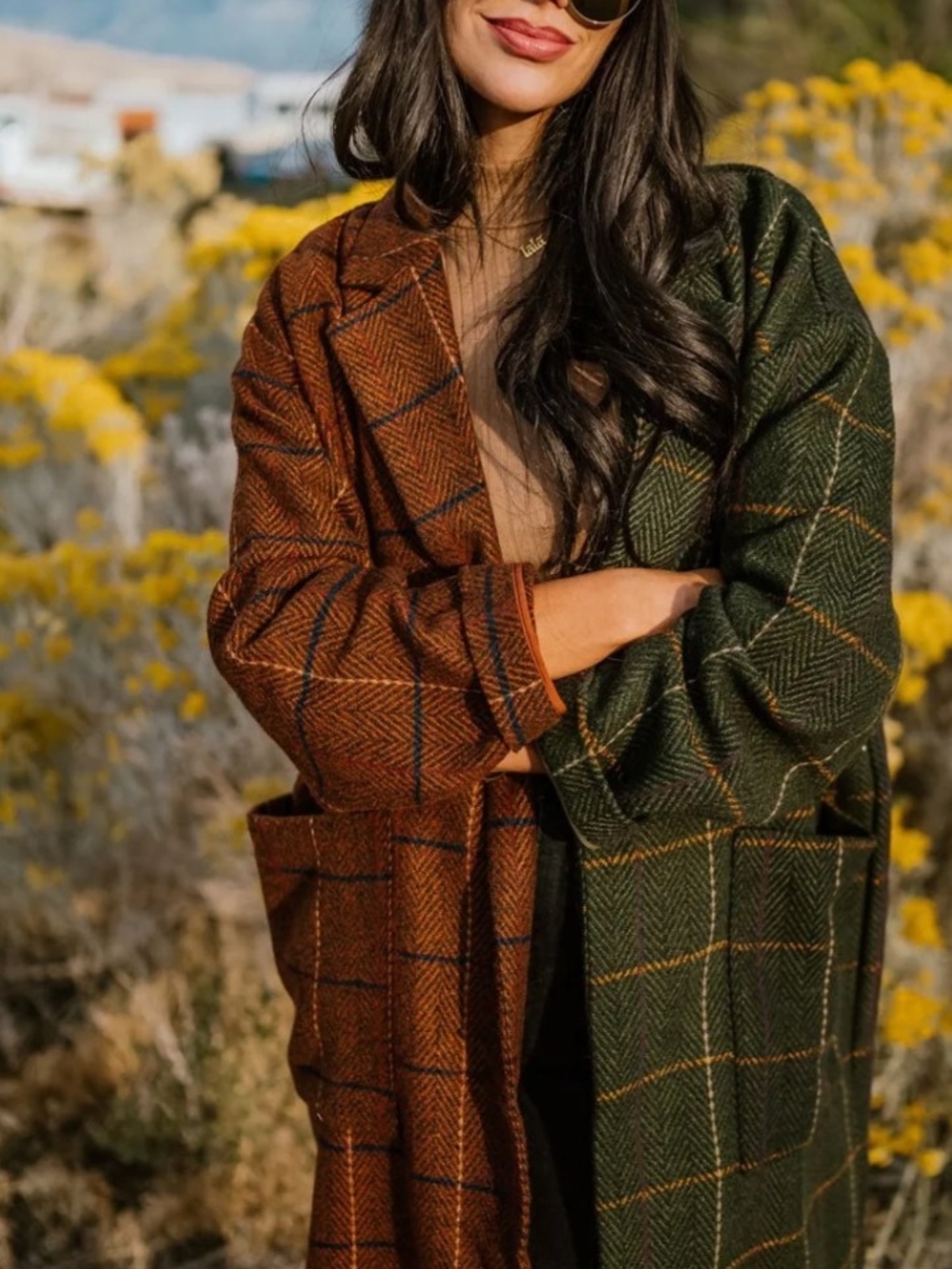 Dressed In Lala Scorpio Two-Tone Plaid Jacket